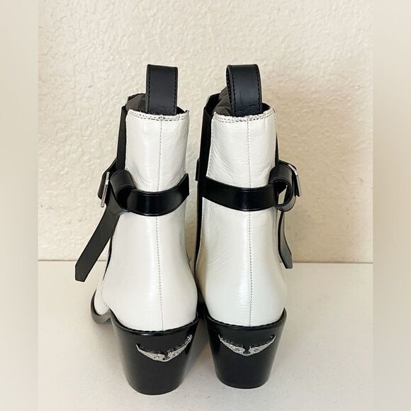 Zadig & Voltaire boots Tyler Cecilia vintage patent Bootie white ice. New 38/7 - Picture 11 of 13